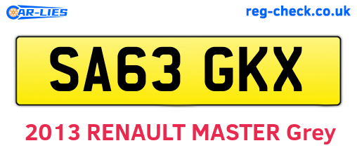 SA63GKX are the vehicle registration plates.