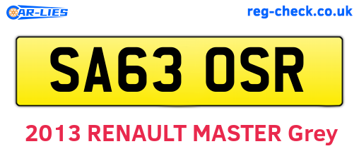 SA63OSR are the vehicle registration plates.