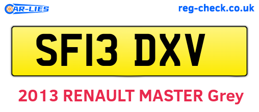 SF13DXV are the vehicle registration plates.
