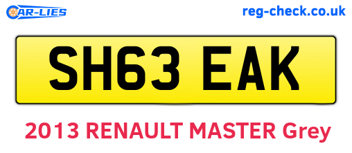SH63EAK are the vehicle registration plates.
