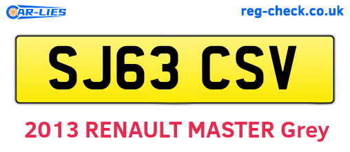 SJ63CSV are the vehicle registration plates.