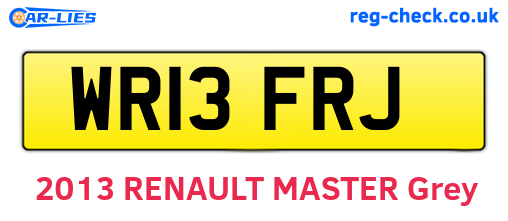 WR13FRJ are the vehicle registration plates.