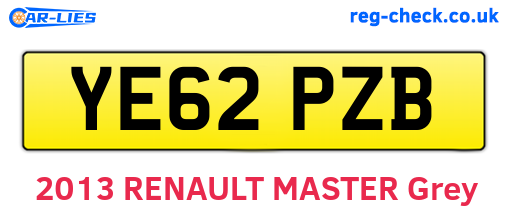 YE62PZB are the vehicle registration plates.