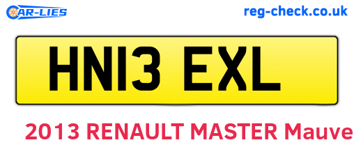 HN13EXL are the vehicle registration plates.