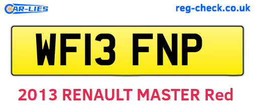 WF13FNP are the vehicle registration plates.
