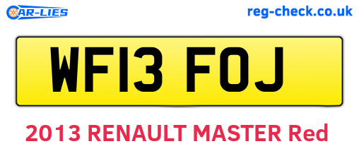 WF13FOJ are the vehicle registration plates.