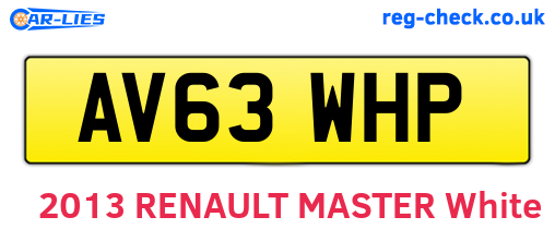 AV63WHP are the vehicle registration plates.