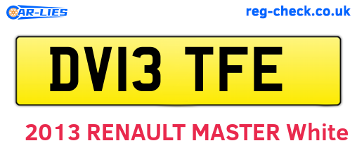 DV13TFE are the vehicle registration plates.
