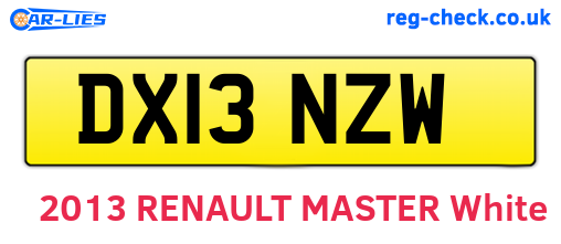 DX13NZW are the vehicle registration plates.