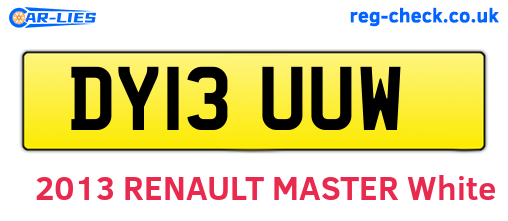 DY13UUW are the vehicle registration plates.