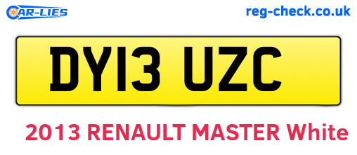 DY13UZC are the vehicle registration plates.