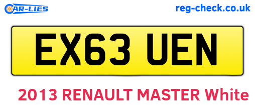 EX63UEN are the vehicle registration plates.