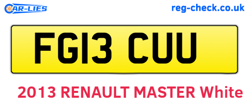 FG13CUU are the vehicle registration plates.