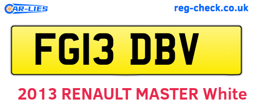 FG13DBV are the vehicle registration plates.