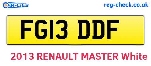 FG13DDF are the vehicle registration plates.