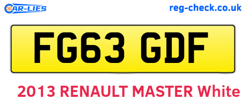 FG63GDF are the vehicle registration plates.
