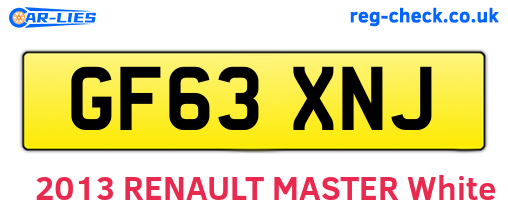 GF63XNJ are the vehicle registration plates.
