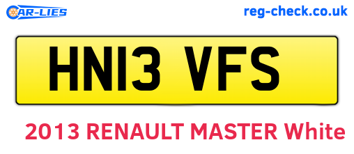 HN13VFS are the vehicle registration plates.