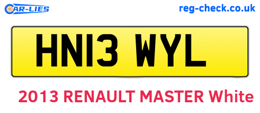 HN13WYL are the vehicle registration plates.