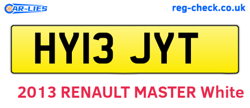 HY13JYT are the vehicle registration plates.