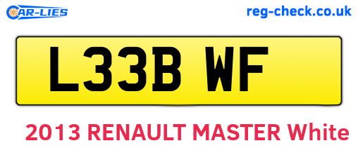 L33BWF are the vehicle registration plates.