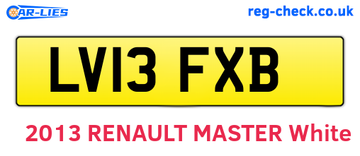 LV13FXB are the vehicle registration plates.