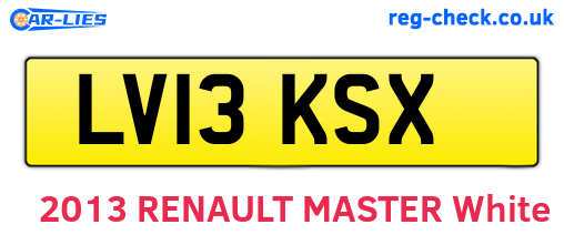 LV13KSX are the vehicle registration plates.