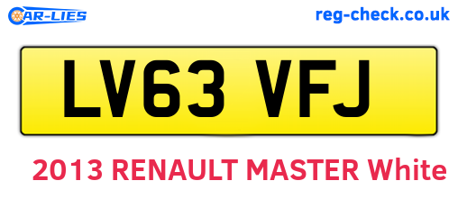 LV63VFJ are the vehicle registration plates.
