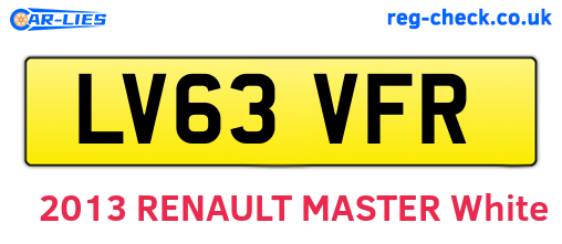 LV63VFR are the vehicle registration plates.