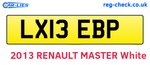 LX13EBP are the vehicle registration plates.