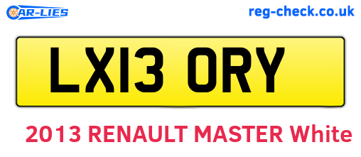 LX13ORY are the vehicle registration plates.