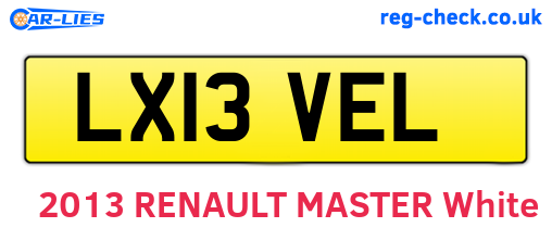 LX13VEL are the vehicle registration plates.