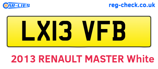 LX13VFB are the vehicle registration plates.