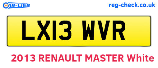 LX13WVR are the vehicle registration plates.