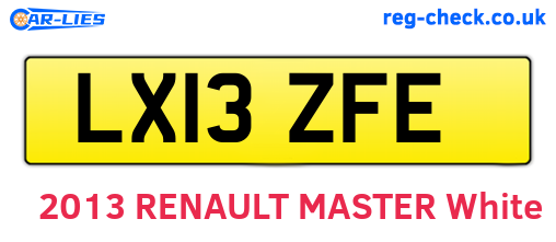 LX13ZFE are the vehicle registration plates.