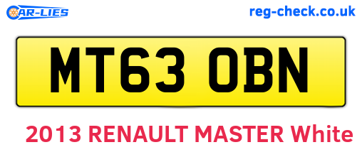 MT63OBN are the vehicle registration plates.