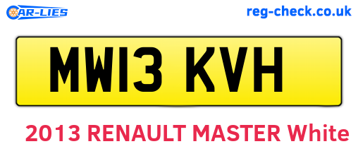 MW13KVH are the vehicle registration plates.