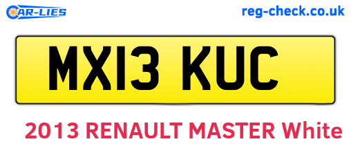 MX13KUC are the vehicle registration plates.