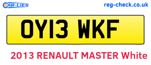 OY13WKF are the vehicle registration plates.