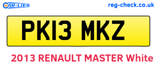 PK13MKZ are the vehicle registration plates.