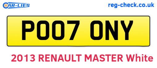 PO07ONY are the vehicle registration plates.