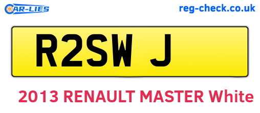 R2SWJ are the vehicle registration plates.