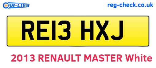 RE13HXJ are the vehicle registration plates.