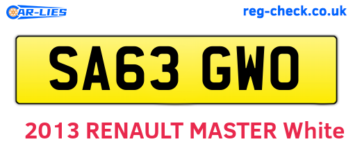 SA63GWO are the vehicle registration plates.