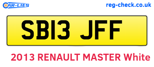 SB13JFF are the vehicle registration plates.