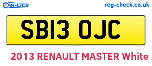SB13OJC are the vehicle registration plates.