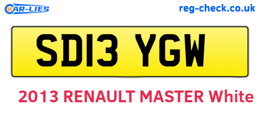 SD13YGW are the vehicle registration plates.