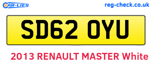 SD62OYU are the vehicle registration plates.