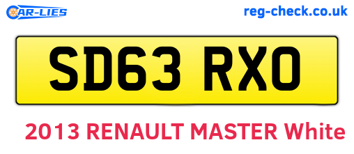 SD63RXO are the vehicle registration plates.