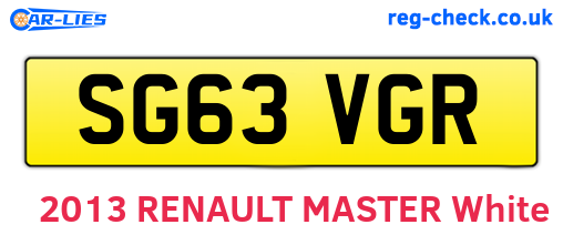 SG63VGR are the vehicle registration plates.